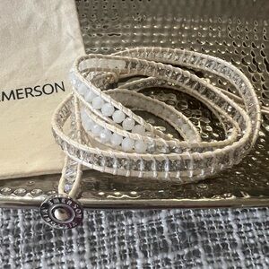 Brand new Victoria Emerson wraparound genuine leather crystal bracelet